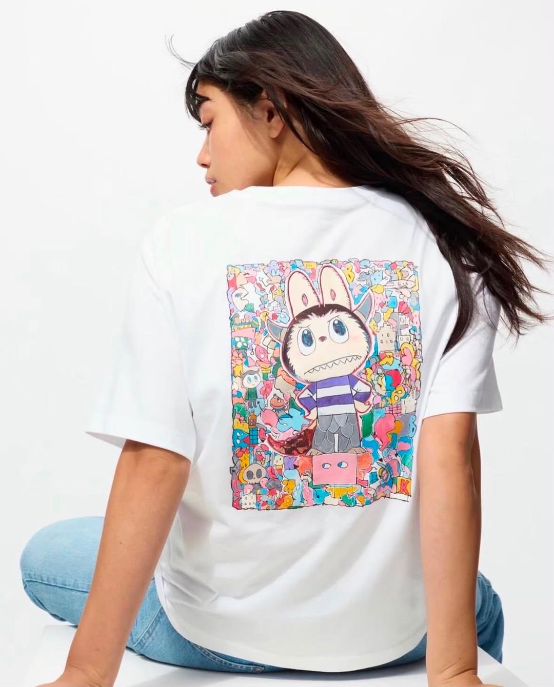 Uniqlo Белая футболка с Labubu — фото 2