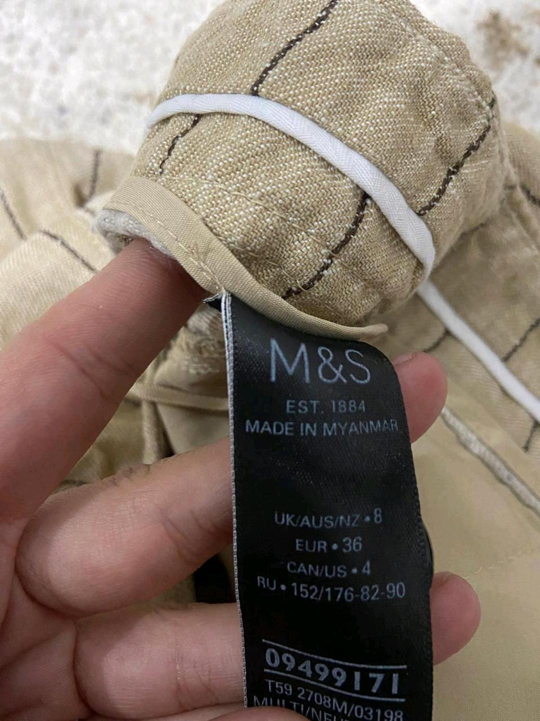 Marks & Spencer Льняные шорты M&S Collection (Marks & Spencer) в полоску — фото 2