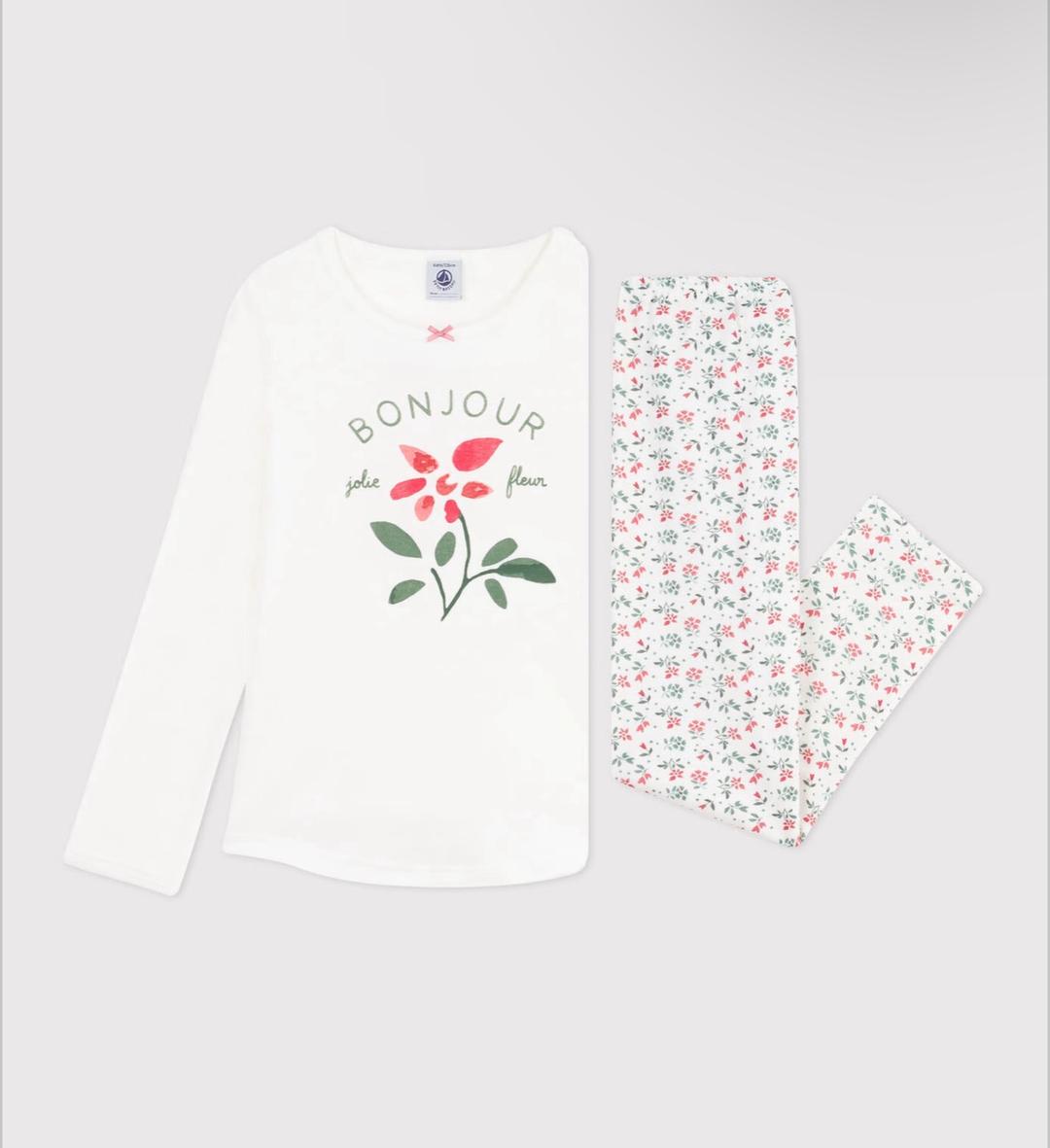 Petit Bateau Детская хлопковая пижама с цветочным принтом Petit Bateau — фото 2