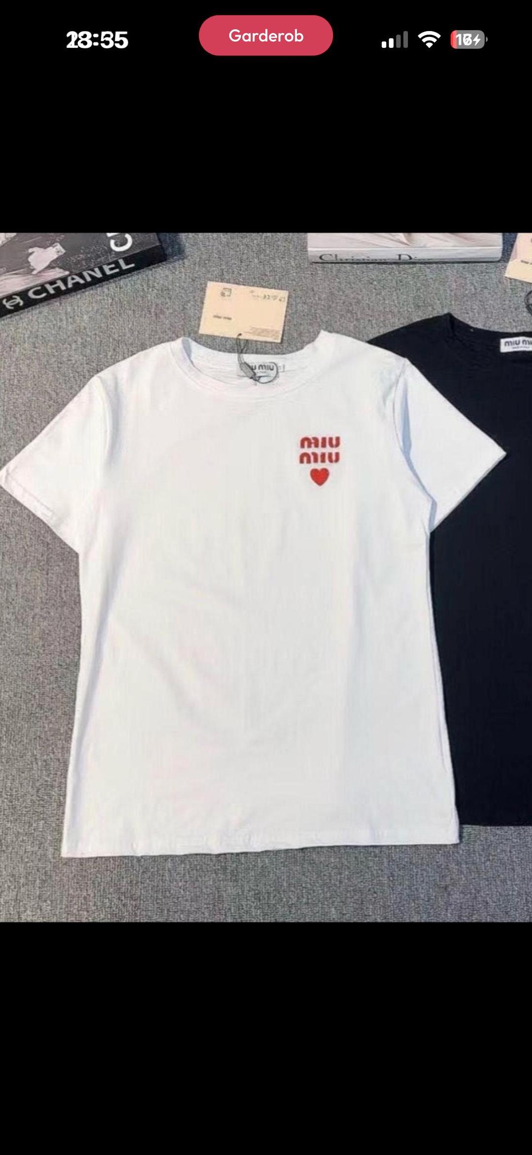 Miu Miu Футболка Miu Miu с вышивкой сердца — фото 2