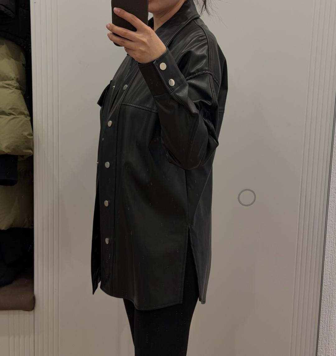 Zara Рубашка кожаная зара — фото 2