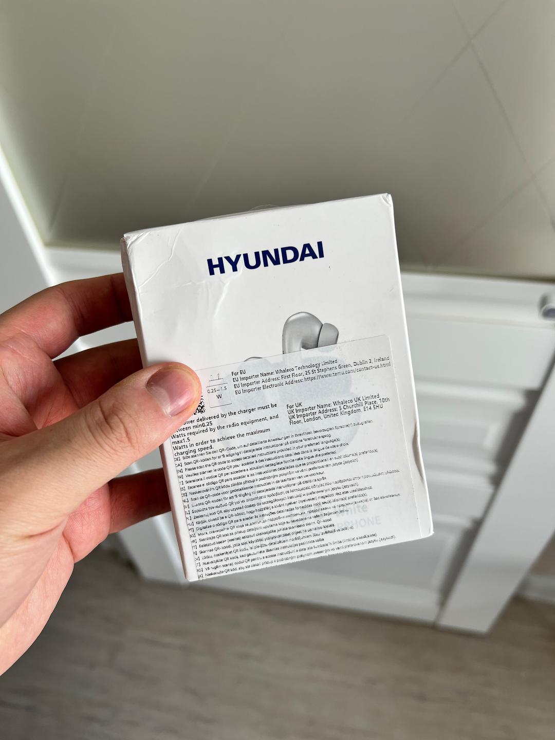 hyundai Беспроводные TWS-наушники Hyundai Белые (Новые, Идеал) — фото 2