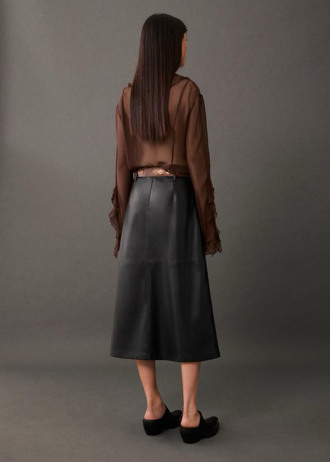 Zara Юбка из экокожи с ремнем — фото 2