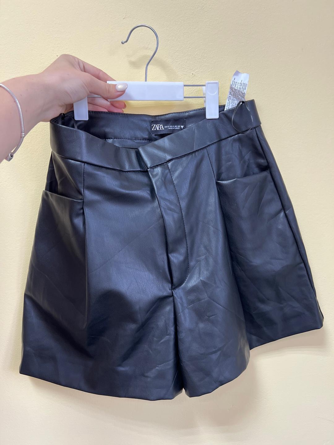 Zara Кожаные шорты Zara — фото 2
