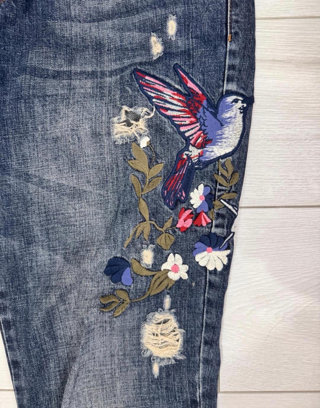 Zara Джинсы с вышивкой — фото 2