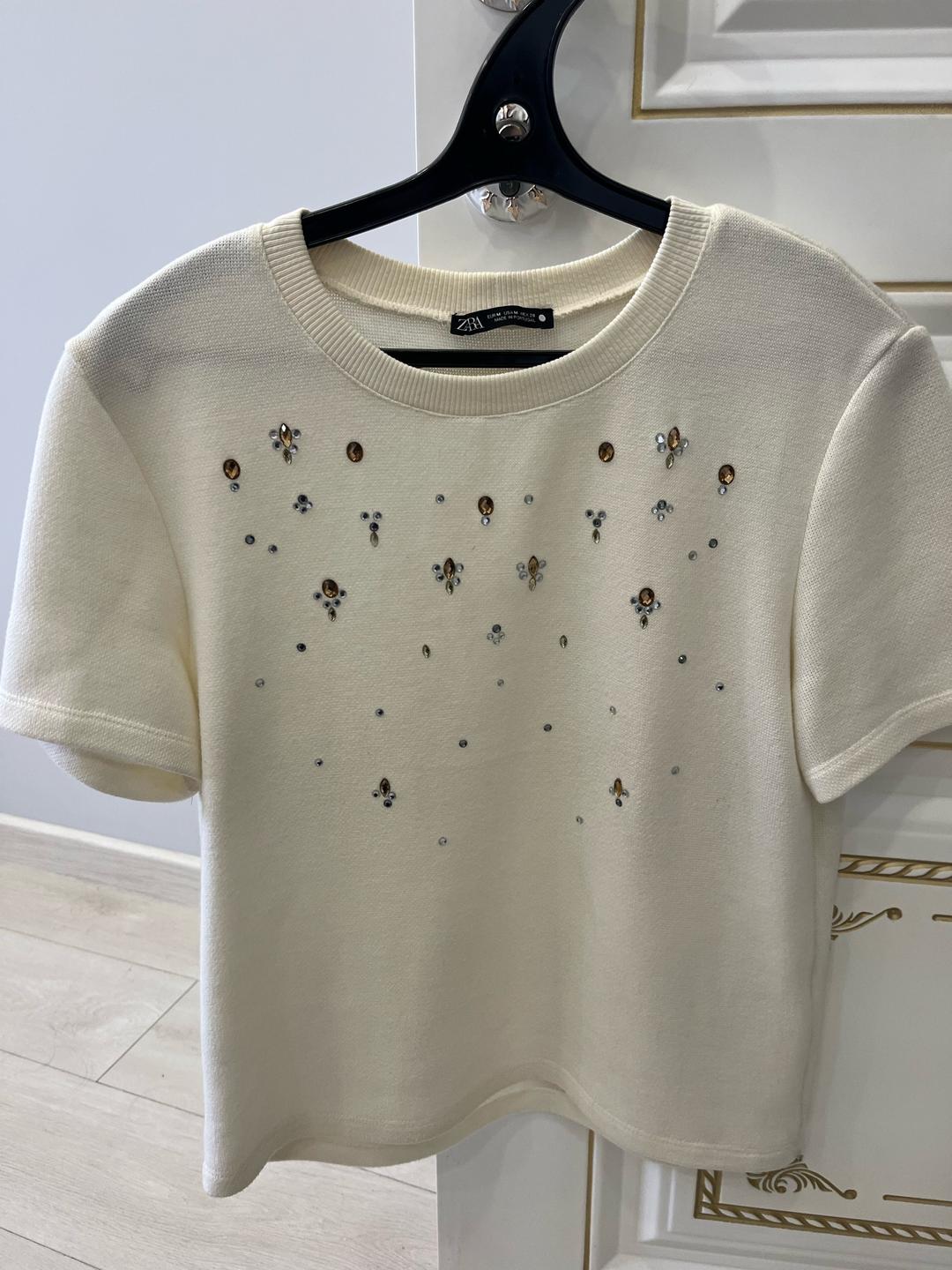 Zara Молочная Футболка Zara — фото 2