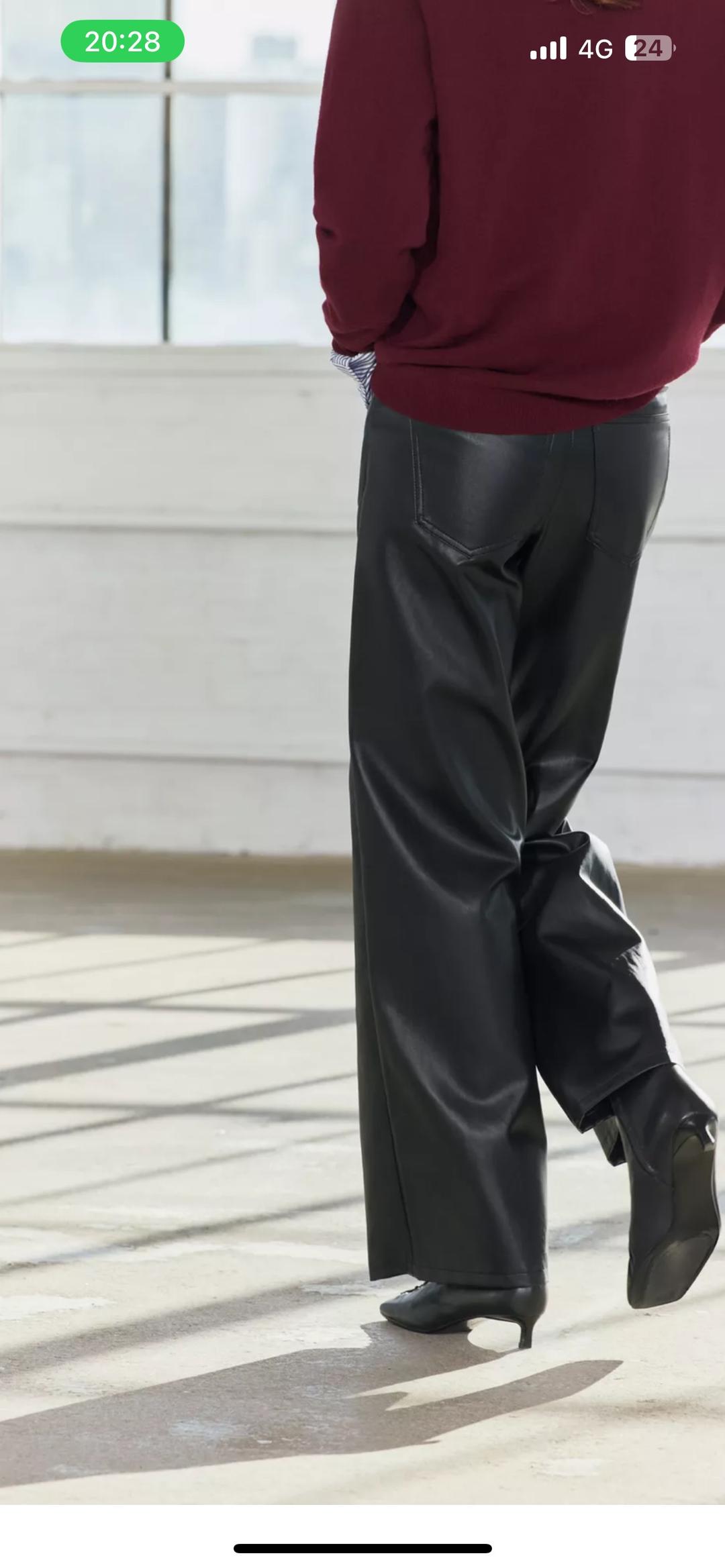 Zara Кожаные брюки Zara — фото 2