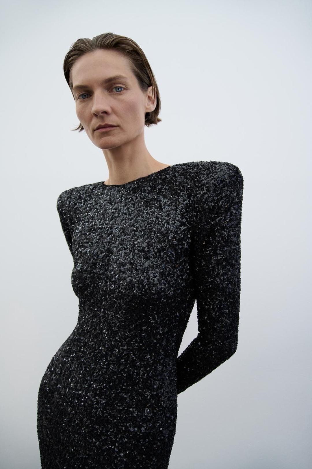 Zara Вечернее платье макси с открытой спиной и пайетками — фото 2