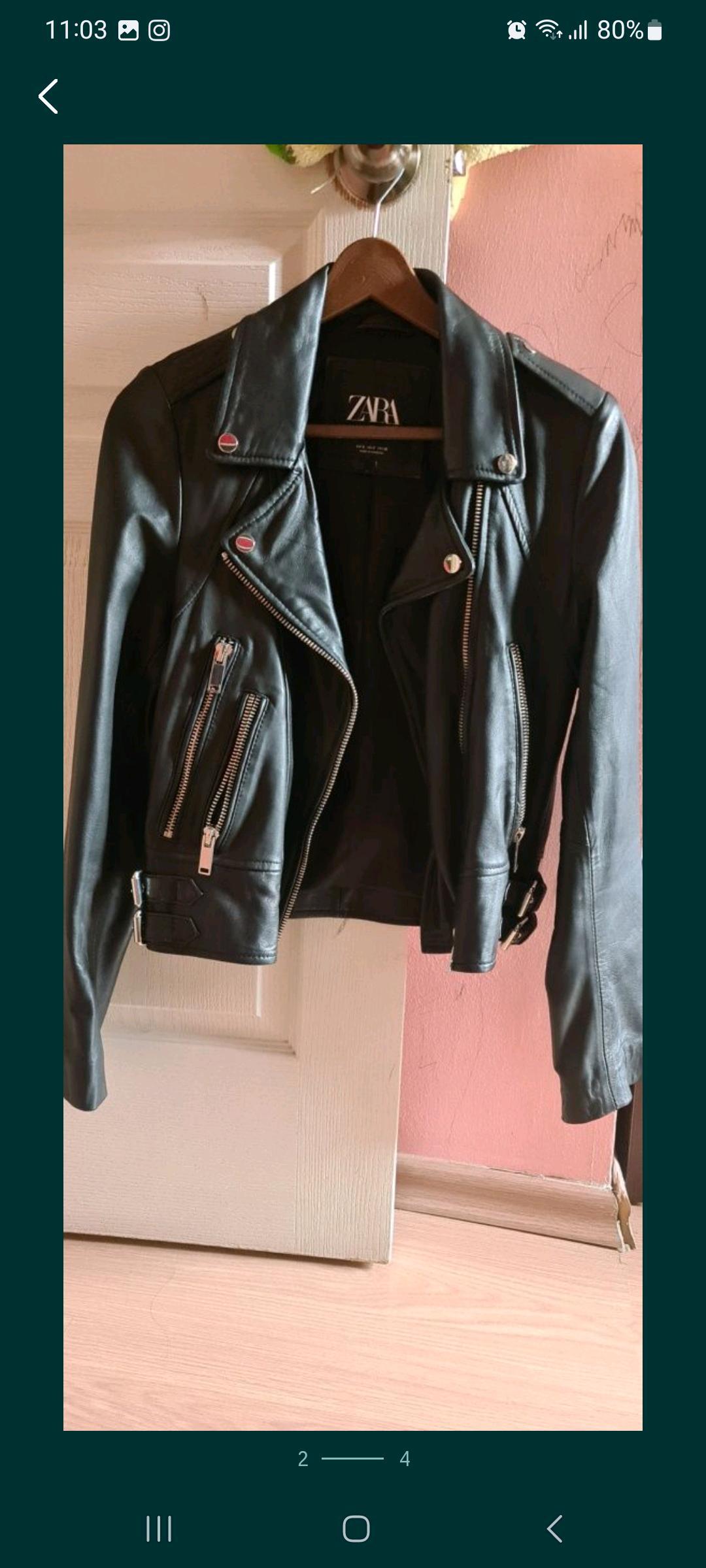 Zara куртка кожаная косуха — фото 2