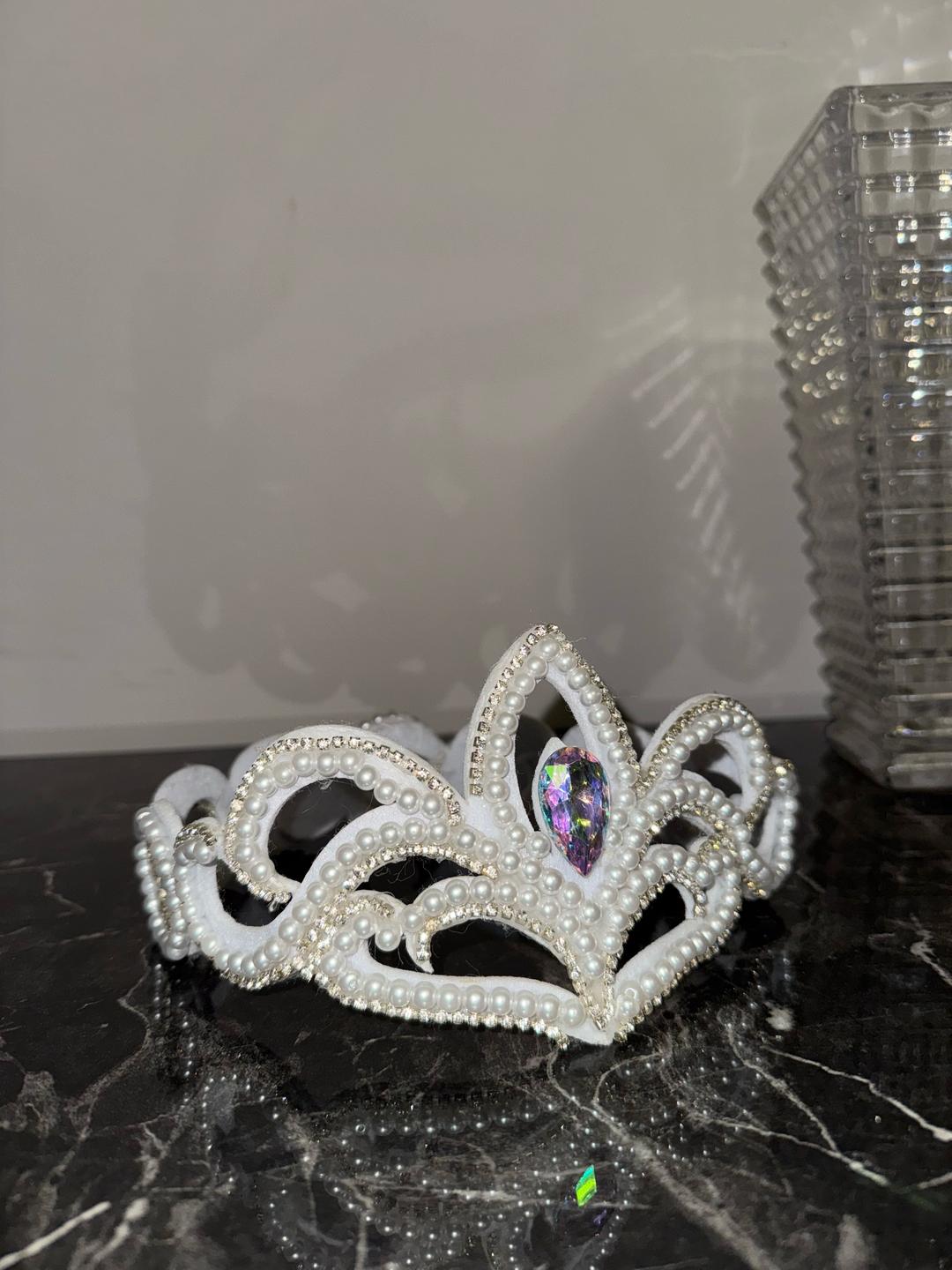 Handmade (ручная работа) Диадема белая корона — фото 2