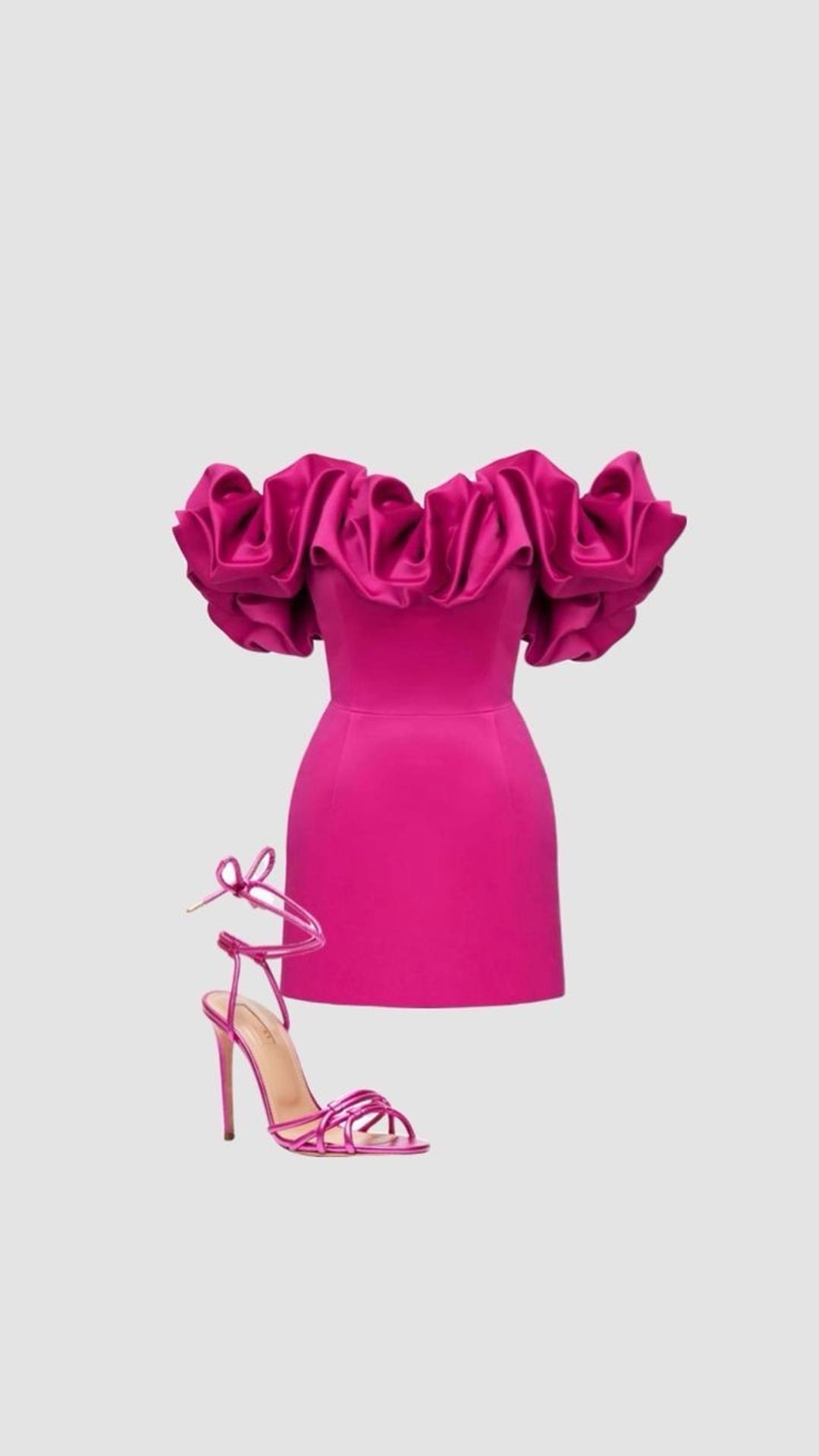 la maison boutique Мини-платье с открытыми плечами и воланами — фото 2