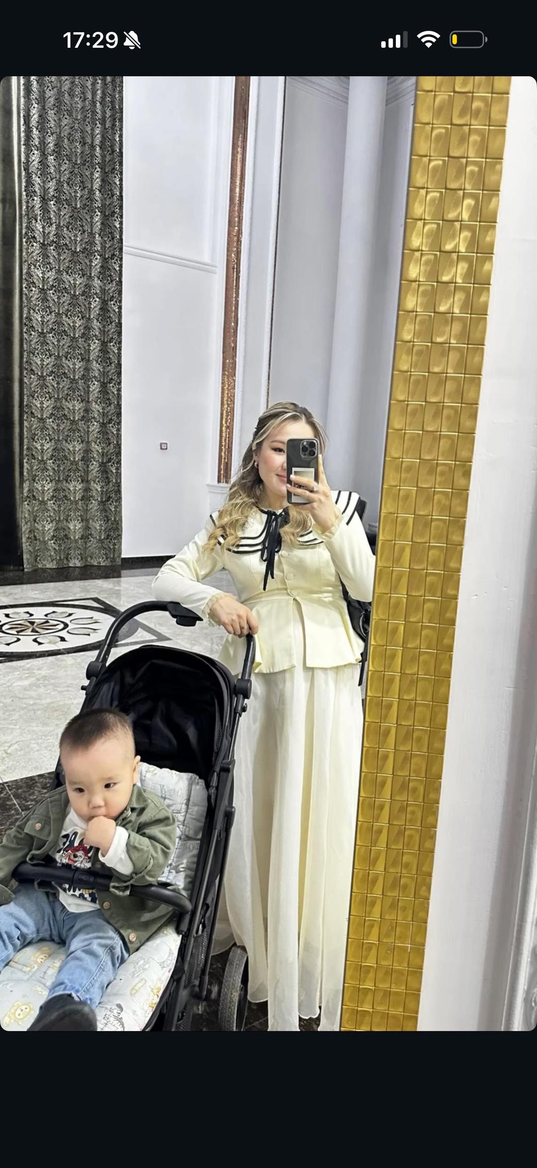 Нет бренда Платье с воротником и бантиком — фото 2