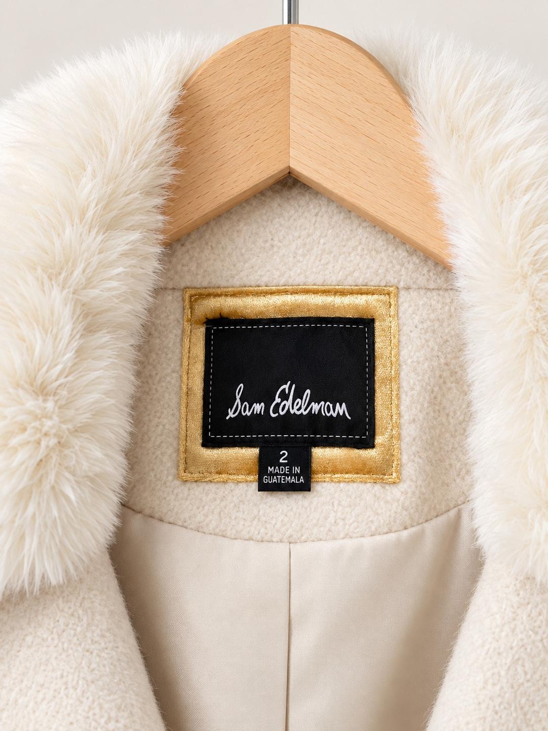 Sam Edelman Элегантное двубортное пальто Sam Edelman с меховым воротником 🤍✨ — фото 2