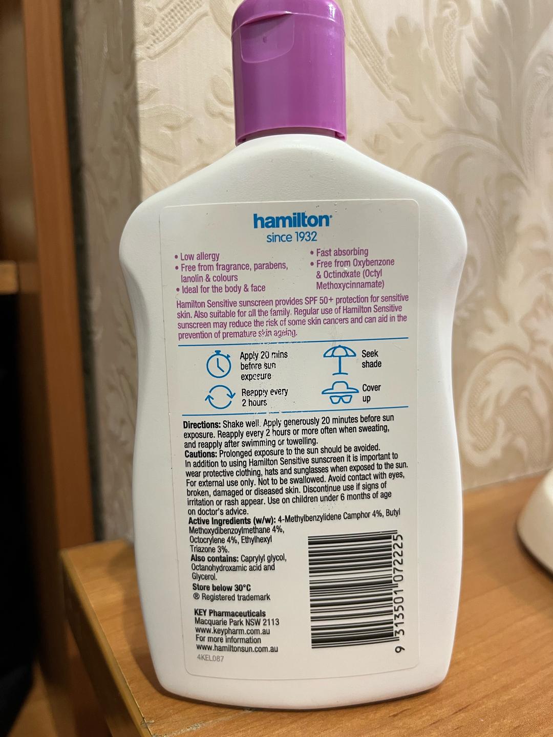 Hamilton Солнцезащитный лосьон Hamilton Sensitive SPF 50+ — фото 2