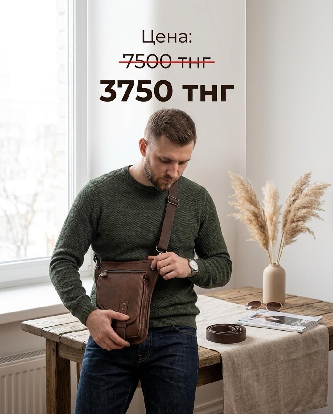 Нет бренда Мужская набедренная сумка-кобура — фото 2