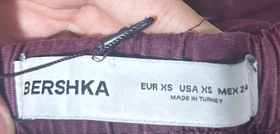 Bershka Бордовые штаны — фото 2