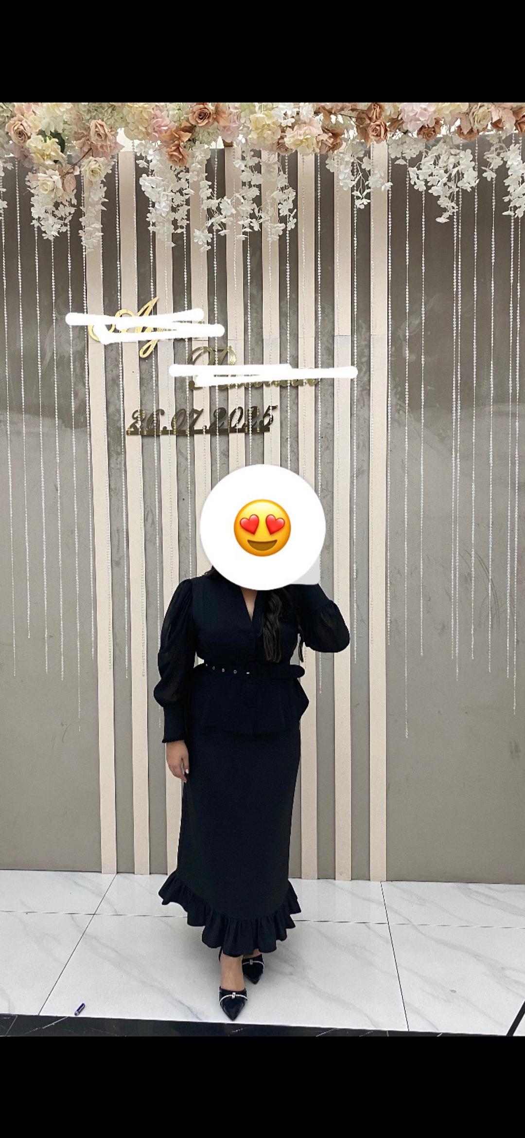 Zara Черное платье миди с оборками — фото 2