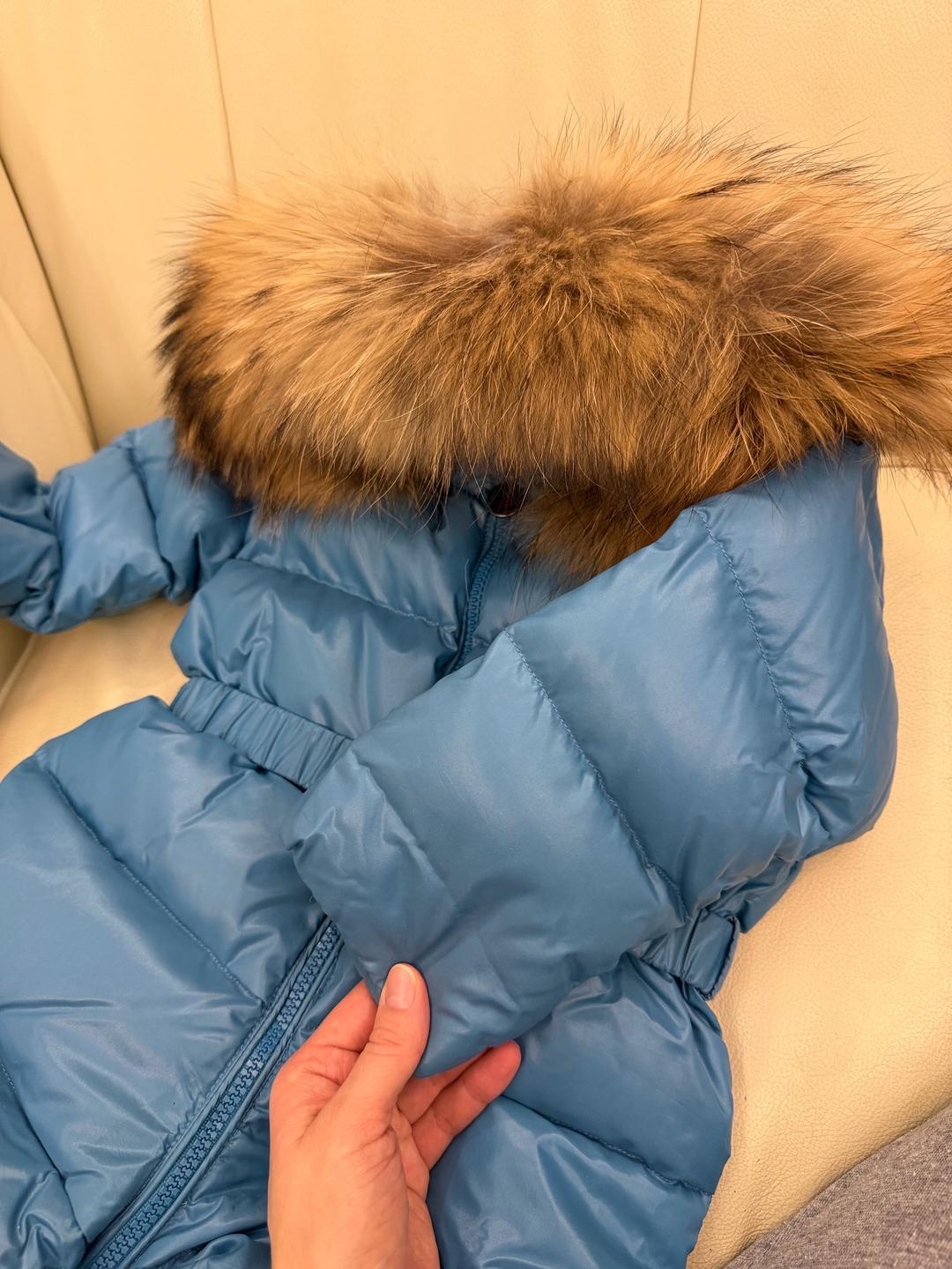 Moncler Голубой зимний пуховик Moncler 2-3 года — фото 2