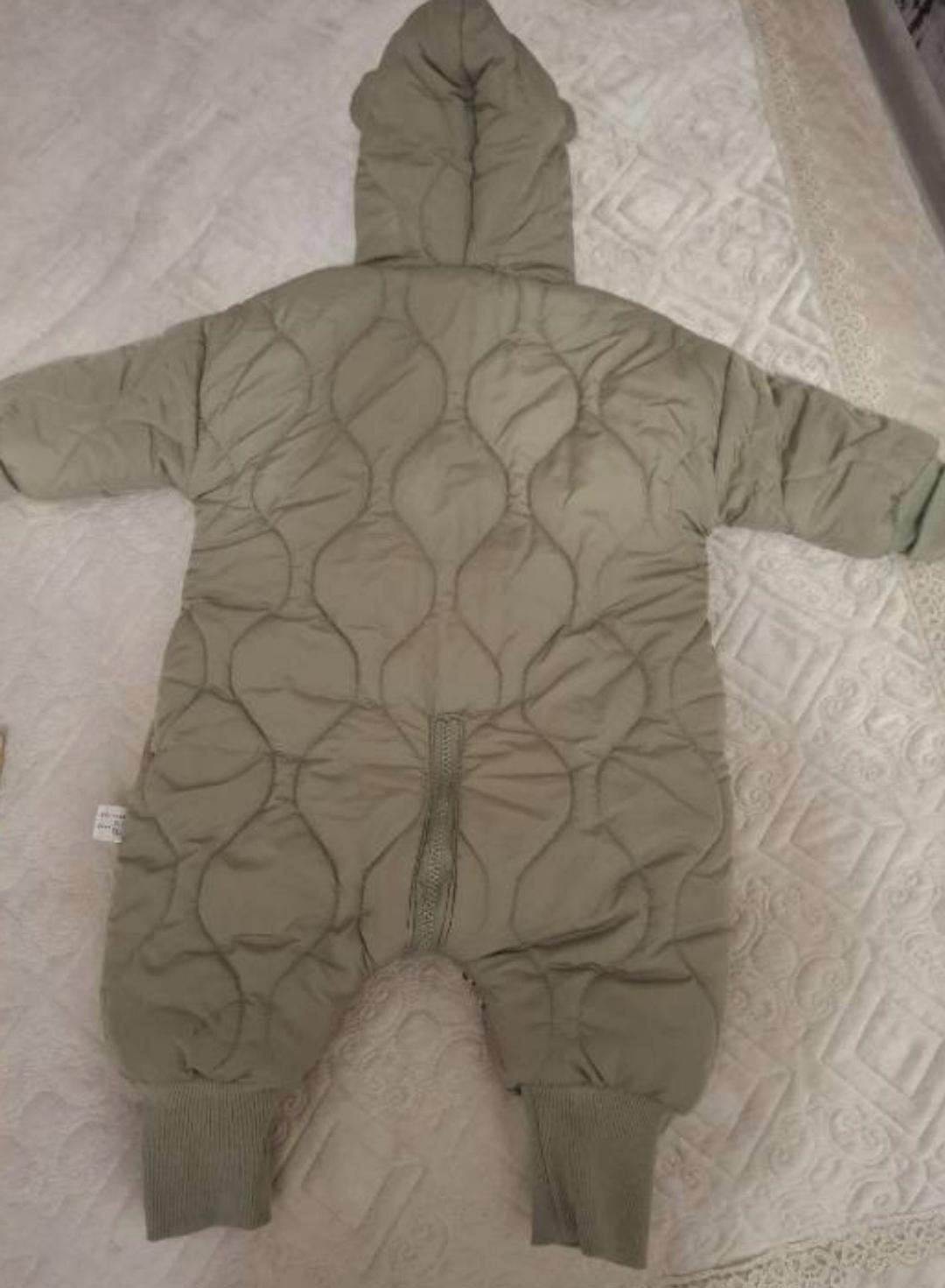 baby Стеганый комбинезон с ушками на капюшоне — фото 2
