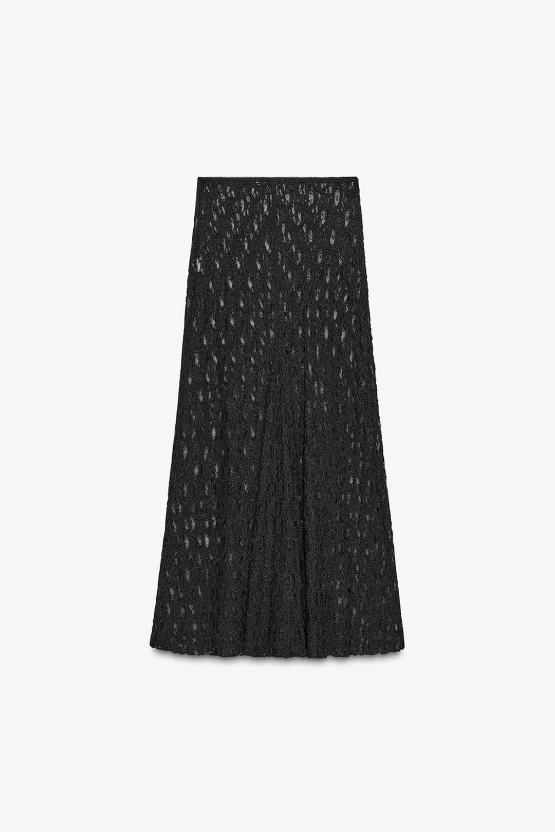 Zara Длинная расклешенная кружевная юбка — фото 2
