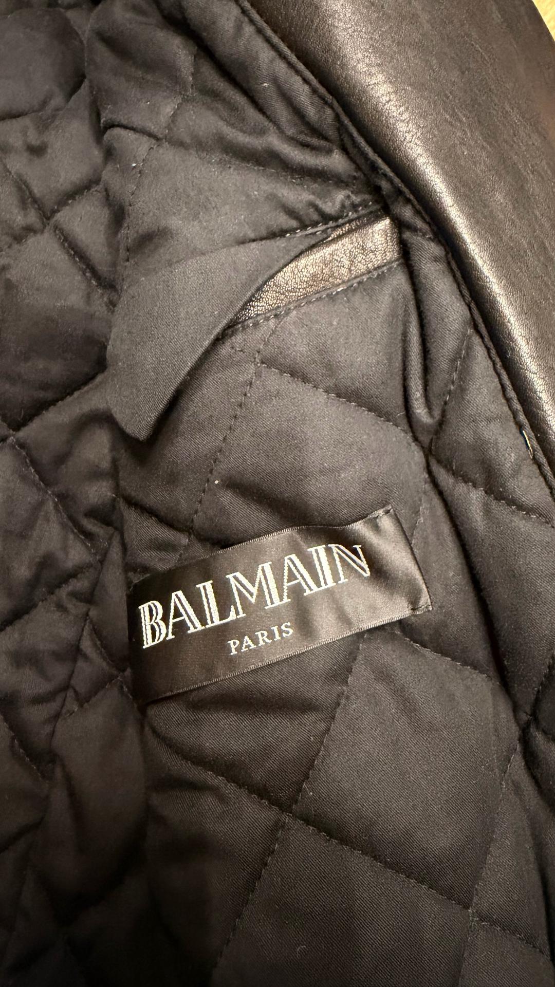 Balmain Женская кожаная куртка BALMAIN | Oversize | Luxury — фото 2