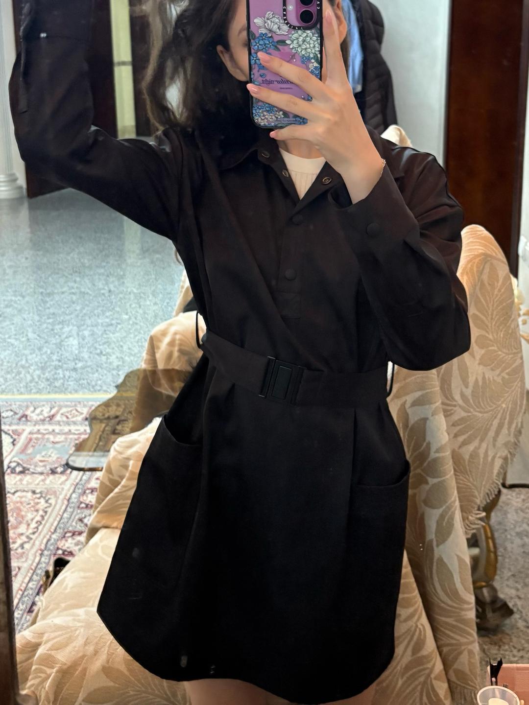 Zara Платье мини с поясом — фото 2
