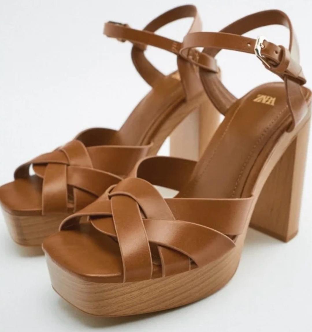Zara Кожаные босоножки Zara — фото 2