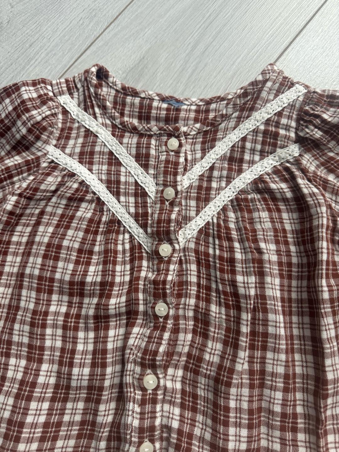 Old Navy Блузка для девочки в клетку — фото 2