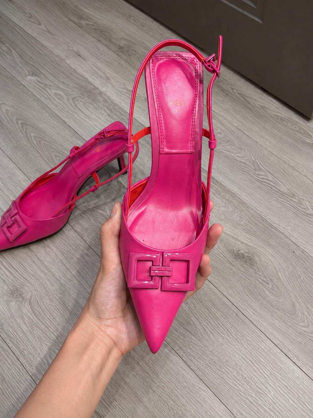 Zara Туфли на каблуке с ремешком — фото 2