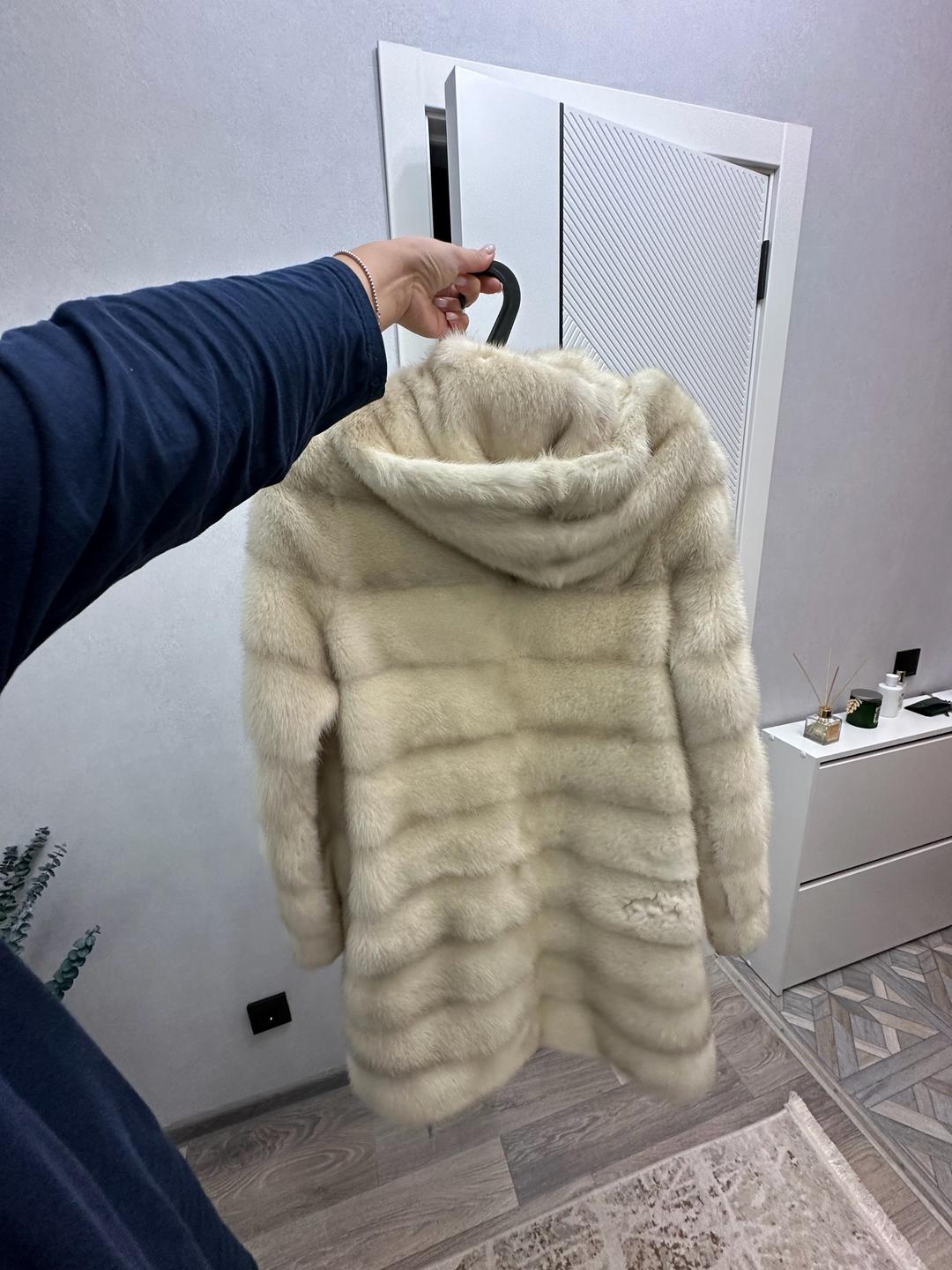Нет бренда Белая норковая шуба — фото 2