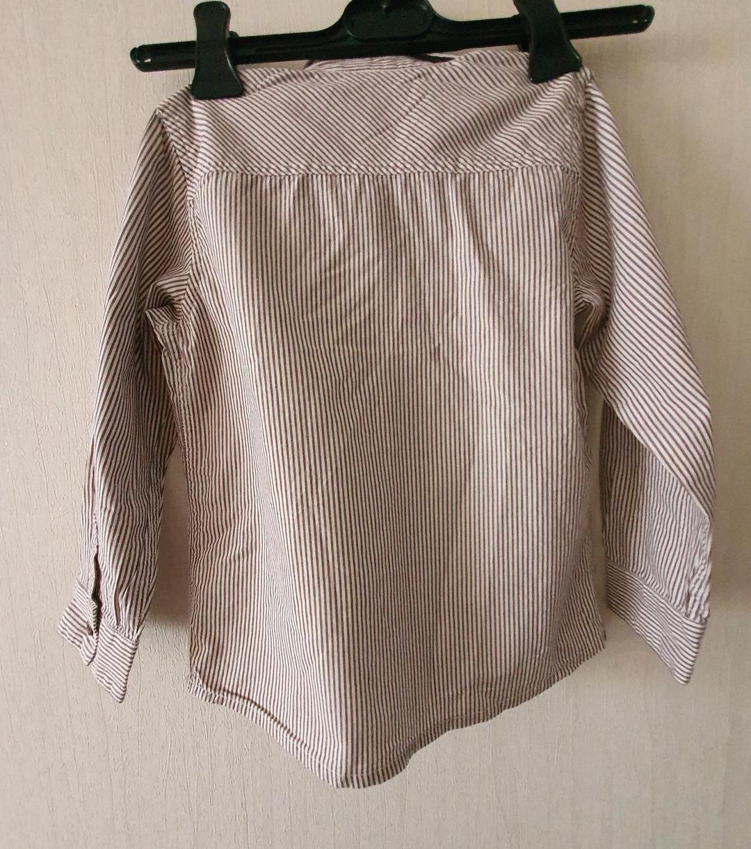 Mothercare Рубашка полосатая коричневая — фото 2