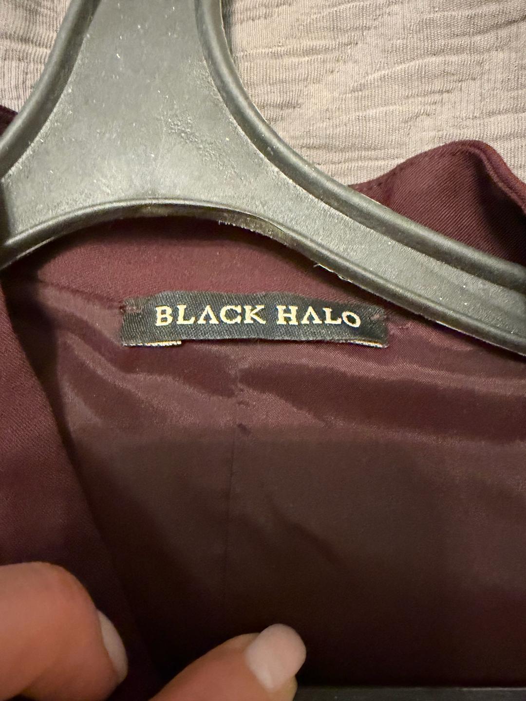 Black Halo Бордовое платье из хлопка на подкладе black halo — фото 2