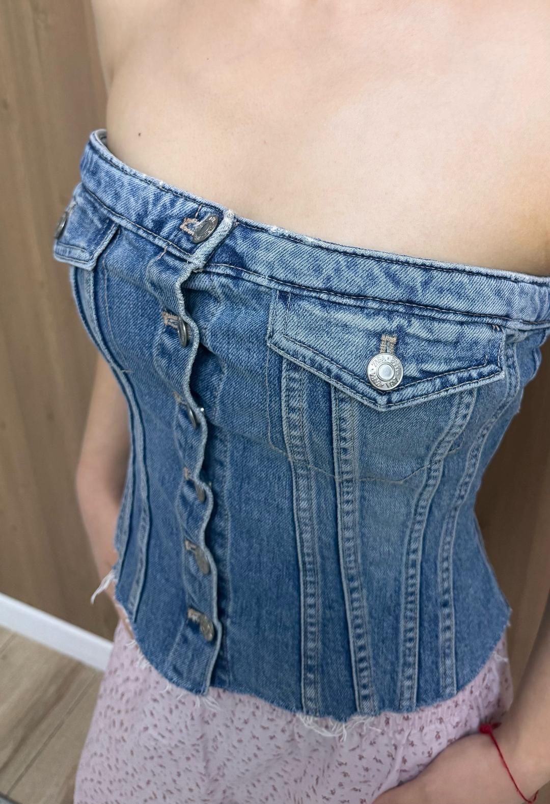 Zara Джинсовый корсет Zara — фото 2