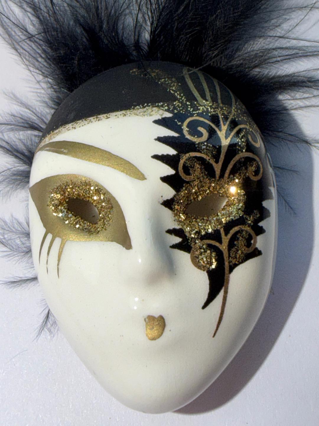 Handmade (ручная работа) Винтажная брошь «Маска» (Италия, Венеция) — фото 2