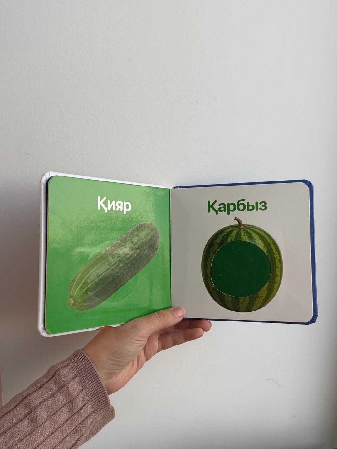 Zerde Books Детская книга тактильная: Жемістер Көкөністер — фото 2