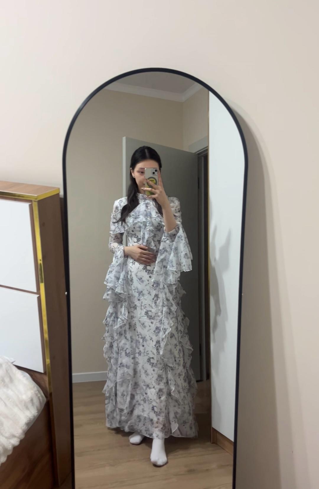 musewear Длинное платье с цветочным принтом и оборками — фото 2