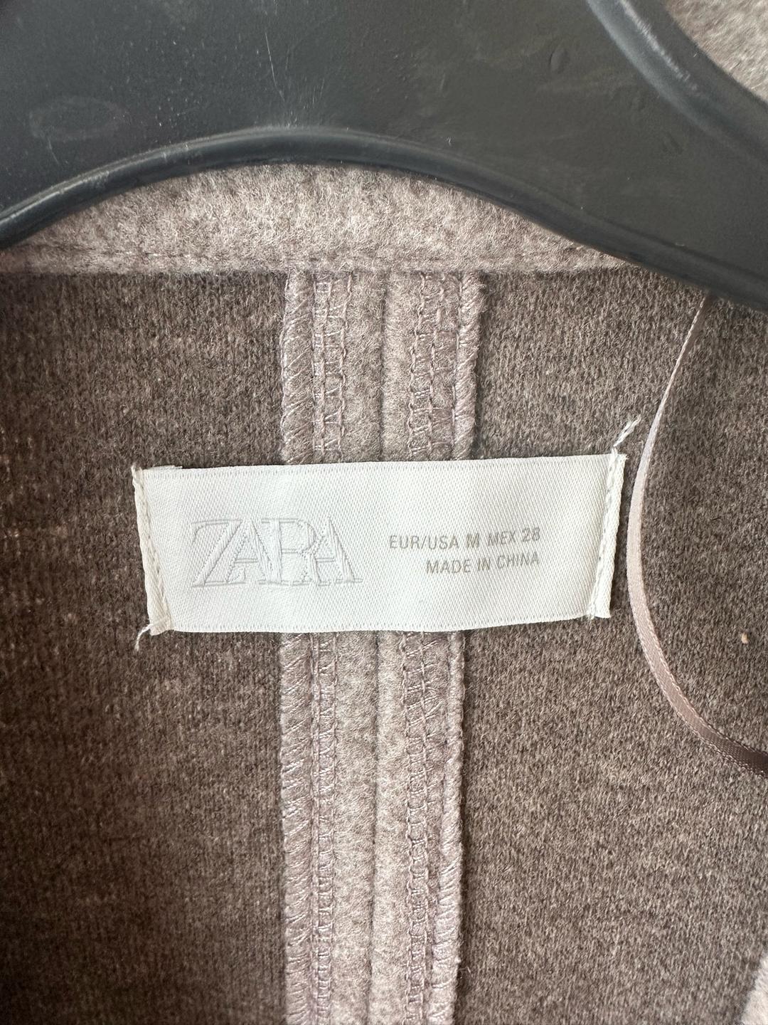 Zara Пальто ZARA женское серое шерстяное — фото 2