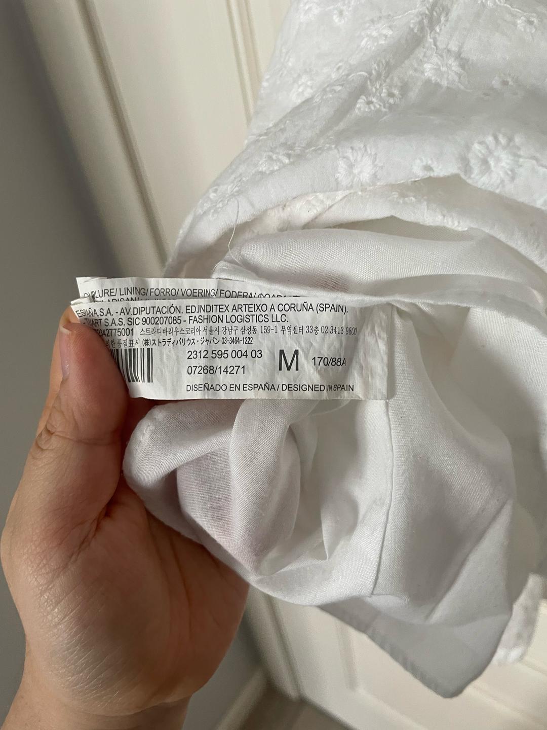 Zara Белая хлопковая юбка Zara с вышивкой ришелье, размер M — фото 2