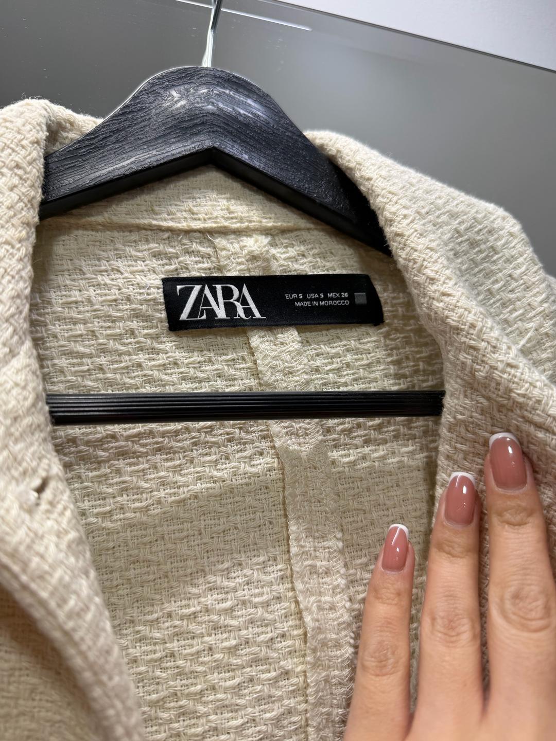 Zara Женский жакет Zara кремового цвета — фото 2