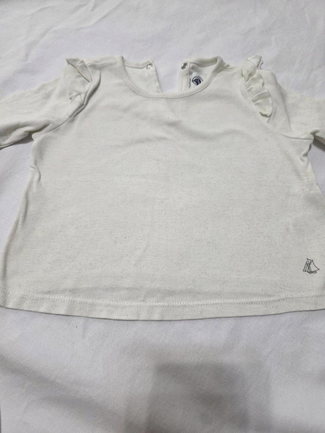 Petit Bateau Лонгслив Petit Bateau с люрексом и рюшами, 12 мес / 74 см — фото 2