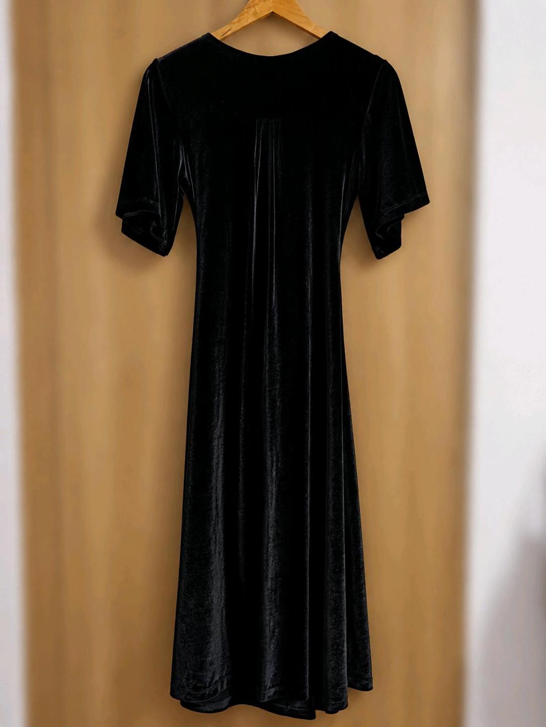 bebe Платье миди бархатное черное bebe (Турция) — фото 2
