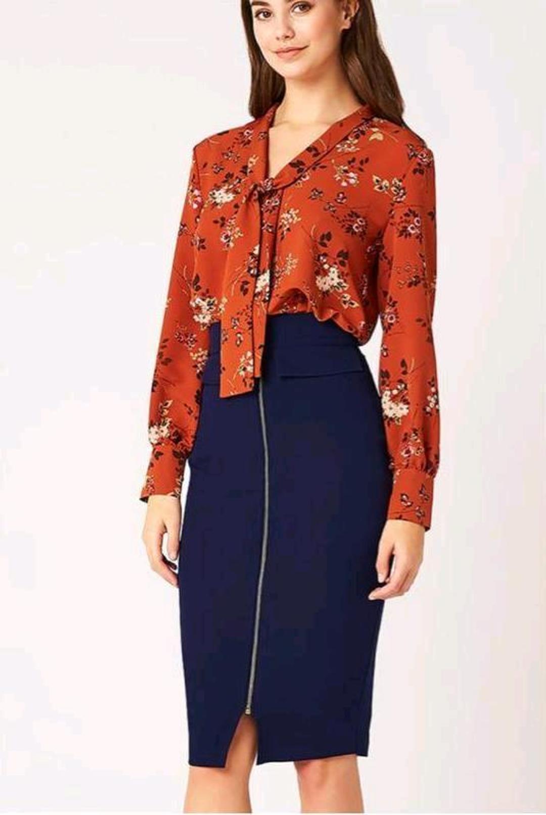 ASOS Новая юбка Vesper с Asos р S 42-44 талия 64-65 см миди карандаш офисная синяя — фото 2