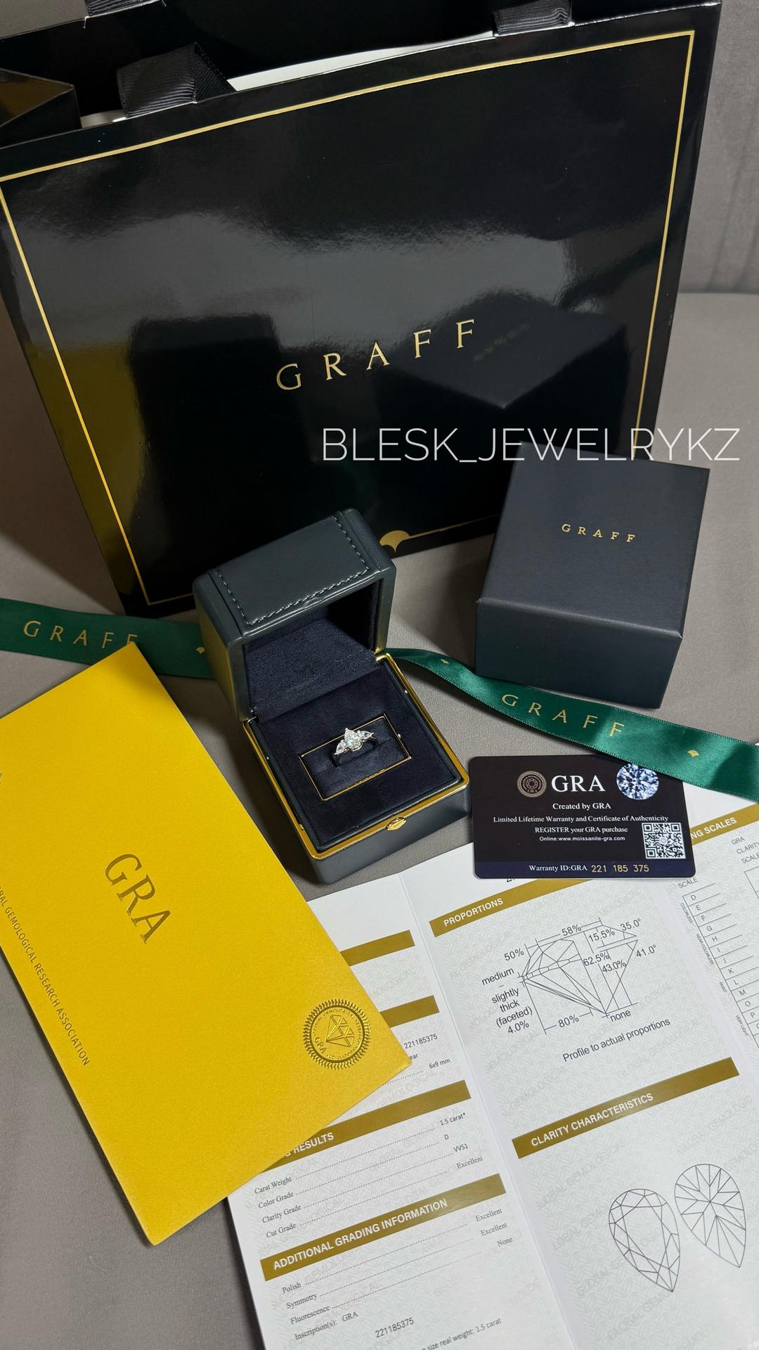 Moissanite Кольцо Graff муассанит серебро 925 moissanite — фото 2