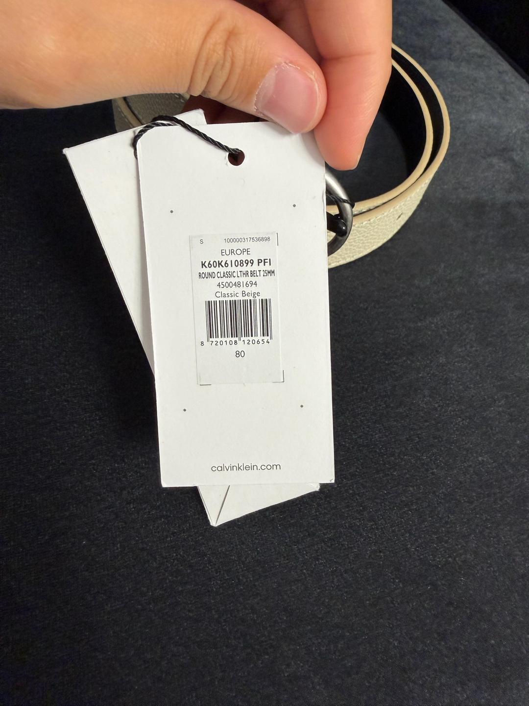 Calvin Klein НОВЫЙ Ремень Calvin Klein Jeans белый/ молочный 100 оригинал — фото 2