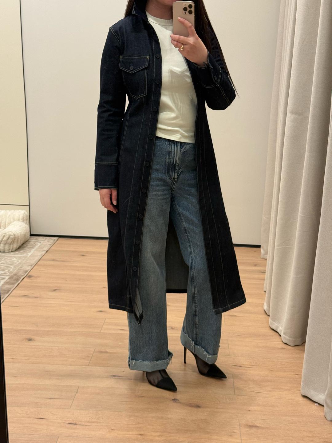 Zara Джинсовый удлиненный пиджак-платье Zara размер S/M — фото 2