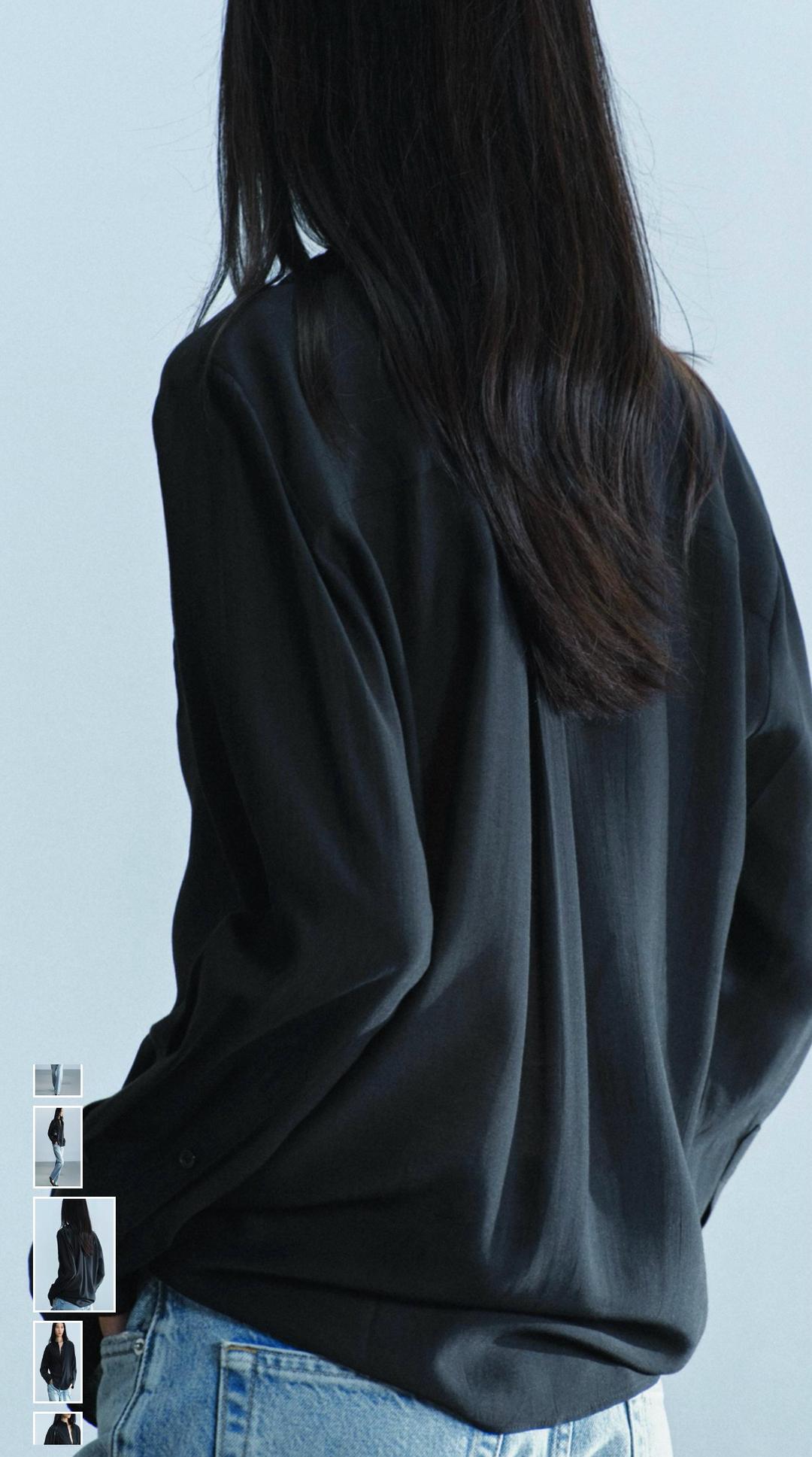 Zara Zara Черная атласная рубашка😍 — фото 2