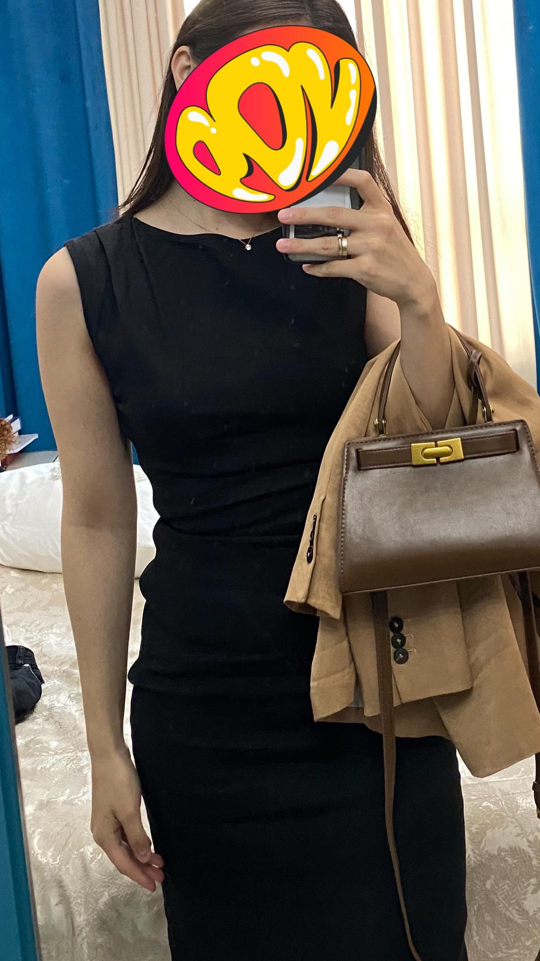 Massimo Dutti Черное платье миди — фото 2