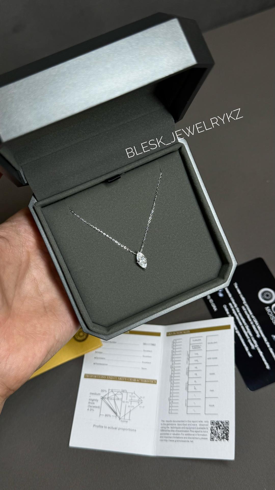 Moissanite Колье цепочка муассанит серебро 925 moissanite — фото 2