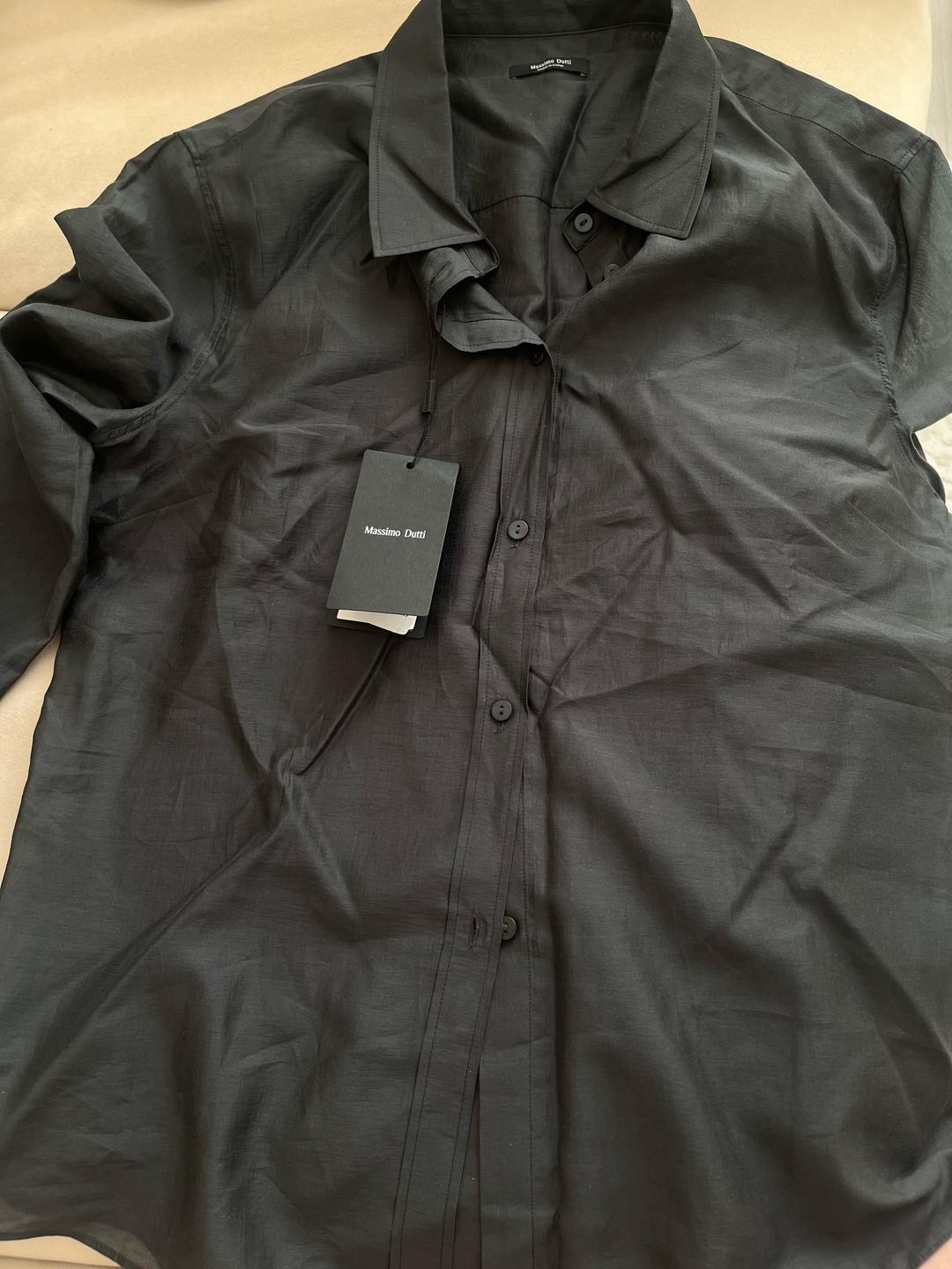 Massimo Dutti Струящаяся полупрозрачная темно-зеленая рубашка Massimo Dutti, М размера, новая — фото 2