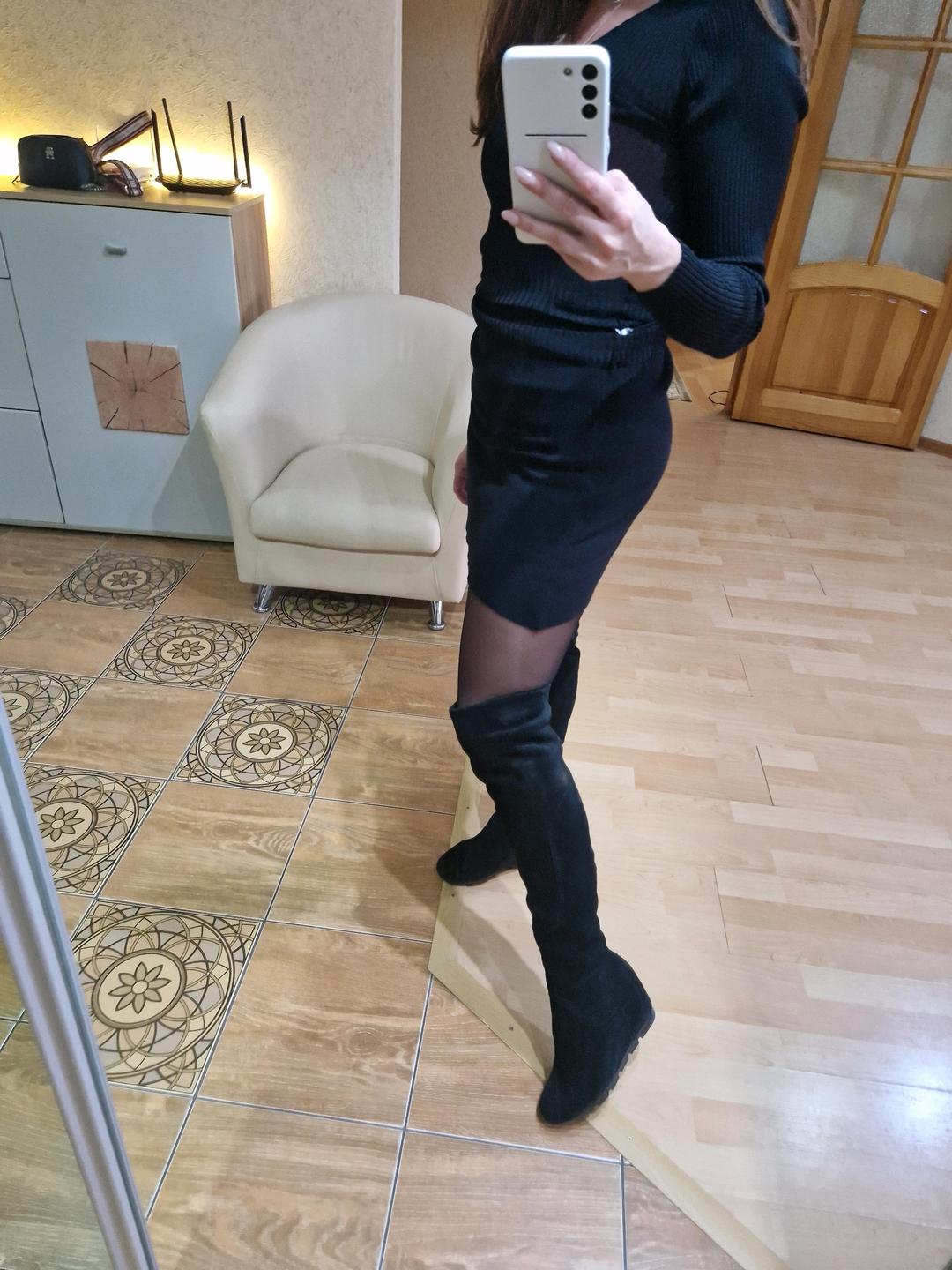 Нет бренда Ботфорты на скале зима натуралка — фото 2